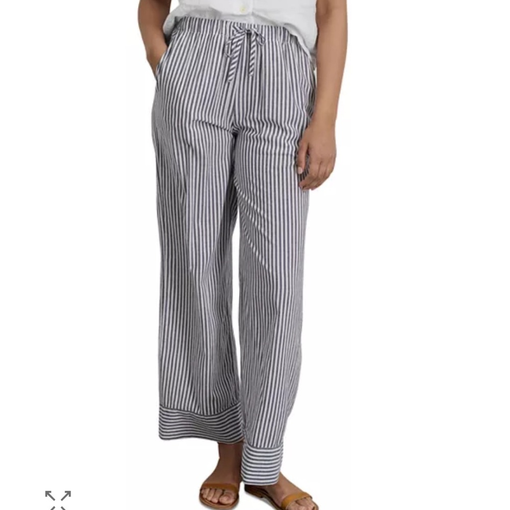 Alex Mill Navy and White Striped Wide Leg Pants